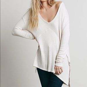 Grey Free People Thermal Shirt